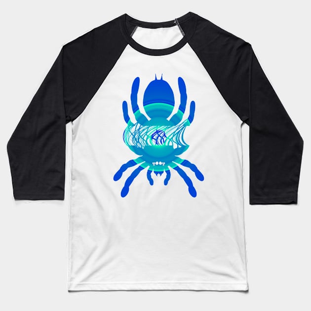 Tarantula Silhouette V157 (Radial) Baseball T-Shirt by IgorAndMore